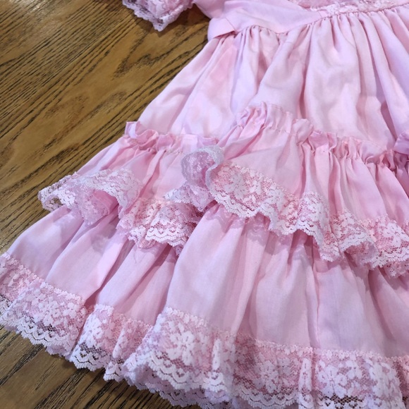 Lilo California Children’s Size 3 Pink Ruffle Lace 80s Party Dress Croquet - Picture 7 of 15
